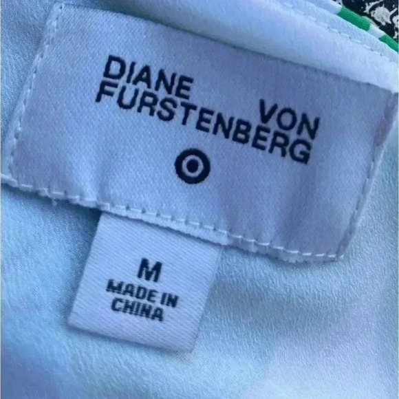 Diane Von Furstenberg women’s Geranium Leaf Short Satin Slip Dress white/ green - Picture 6 of 6